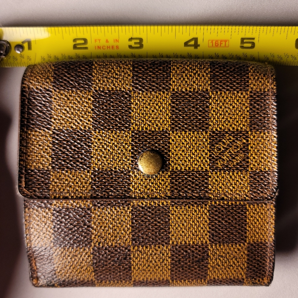 Louis Vuitton Damier Ebene Elise Compact Snap Wallet (Vintage: 20 years old)